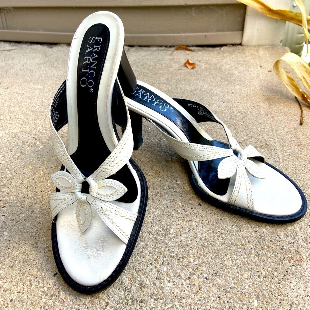 Franco Sarto White Sandals - Size 8.5